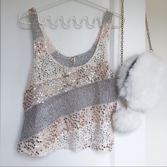 FREE PEOPLE Itsy Bitsy Glitzy Crop Tank Top - Picture 2 of 8